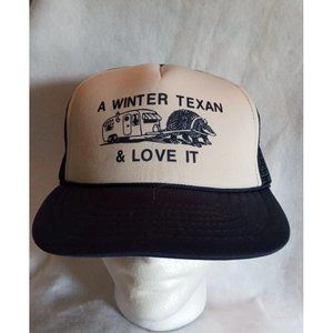 Vintage Trucker Hat a winter texan & love it Snapback Headmost texas